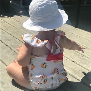 Kate Spade Baby Swimsuit, orange fruit print